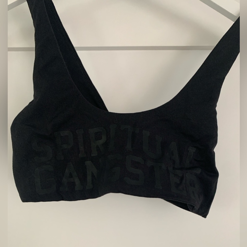 Spiritual Gangster Black Bra with Gold Accent